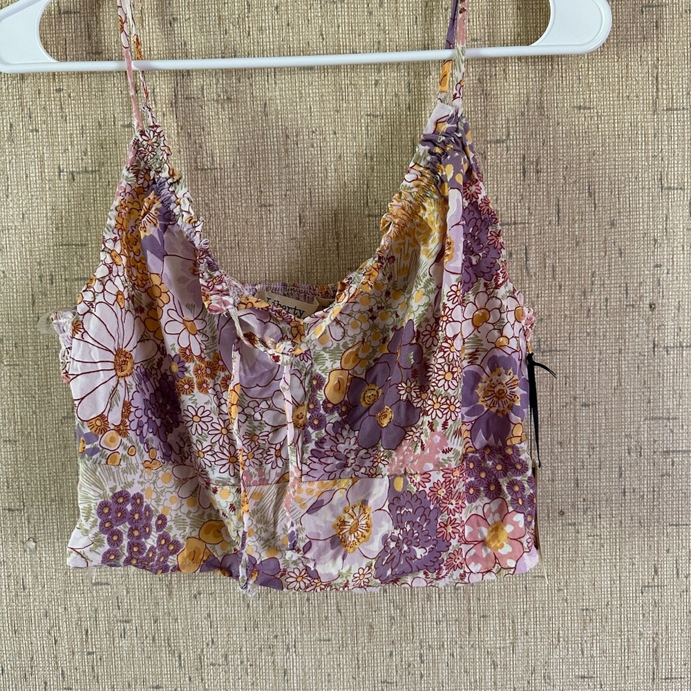 Liberty Purple Pink Sleeveless Crop Camisole